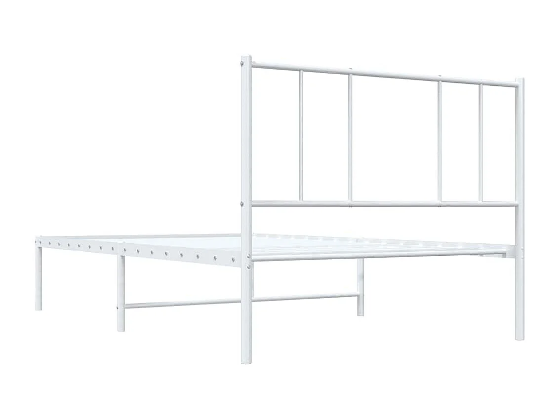 Bettgestell mit Kopfteil Metall Weiß 107x203 cm