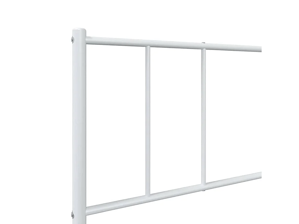 Cadre de lit métal sans matelas et tête de lit blanc 107x203 cm