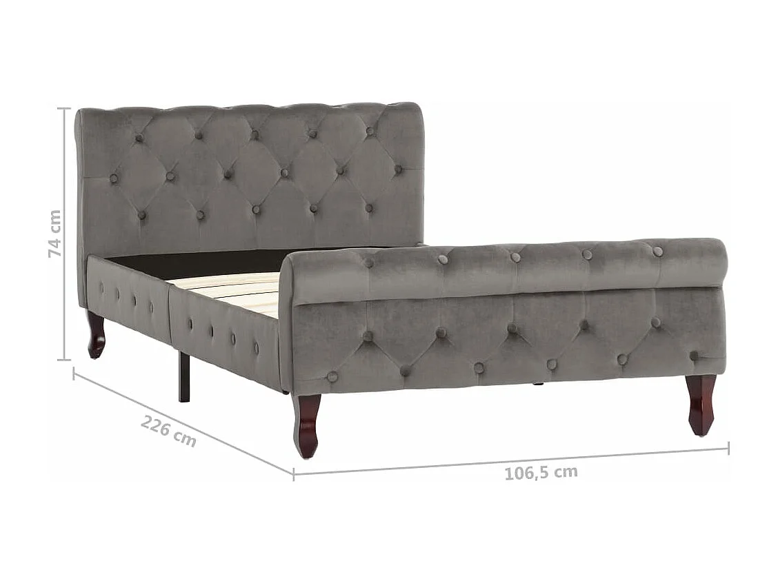 Giroletto Grigio in Velluto 100x200 cm