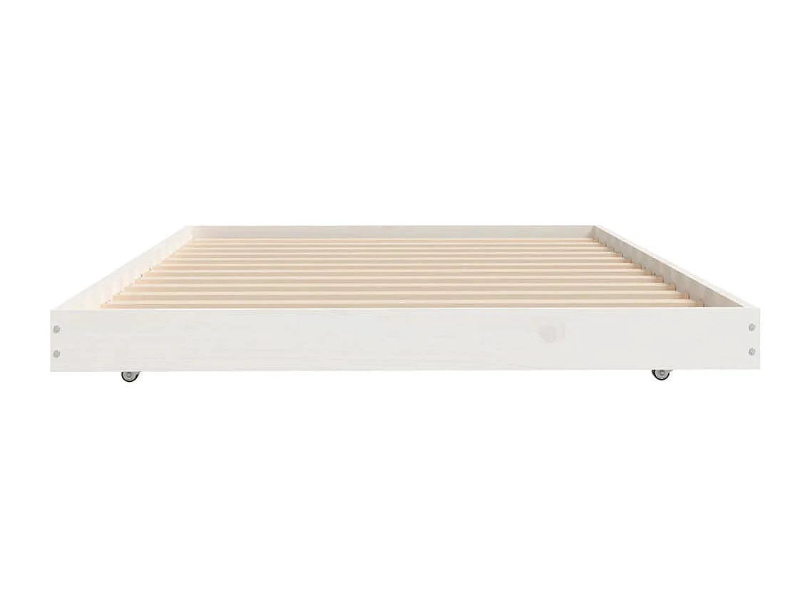 Cadre de lit sans matelas blanc 100x200 cm bois de pin massif