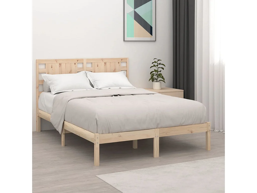 Bedframe massief hout 120x190 cm