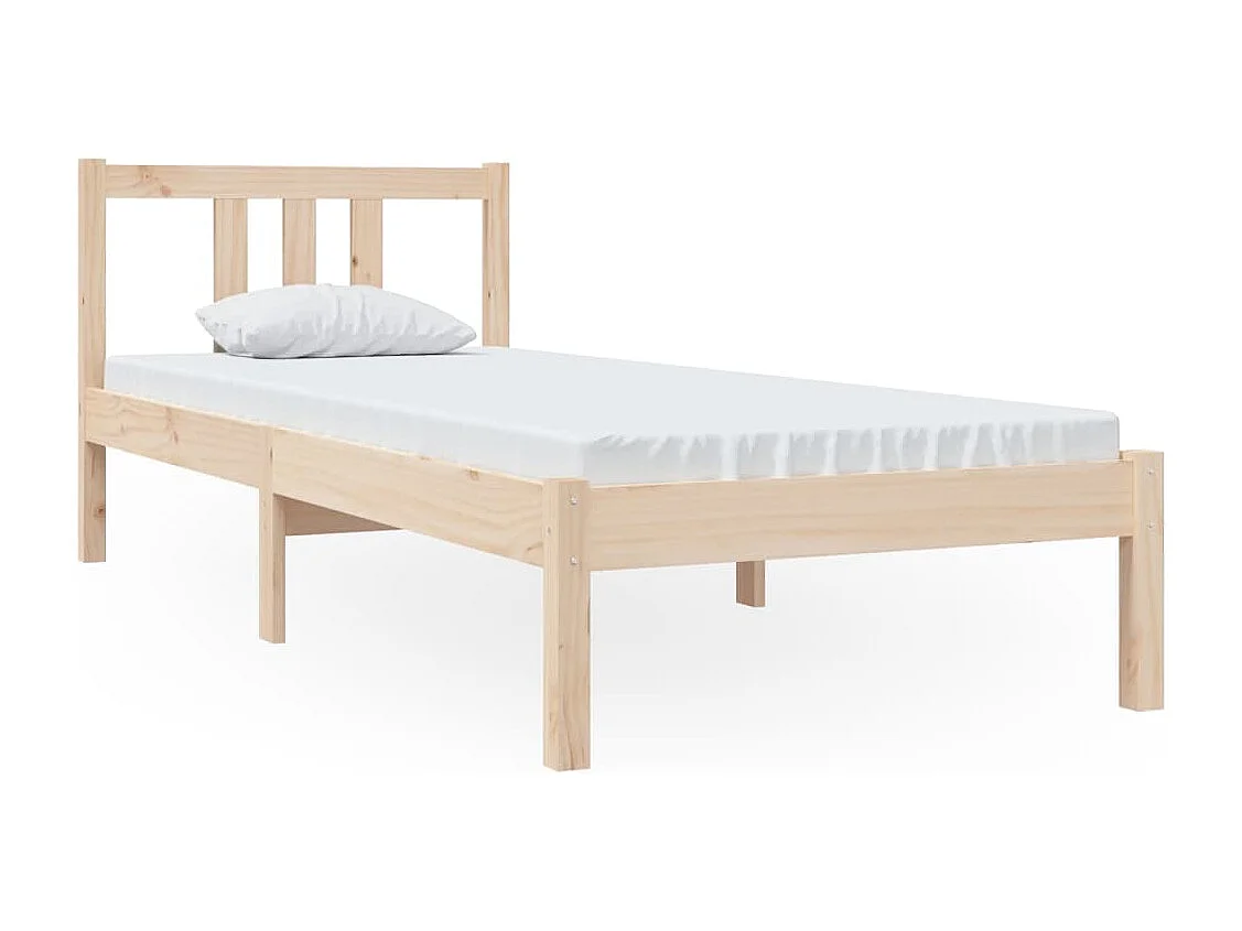 Cadre de lit sans matelas bois massif 75x190 cm