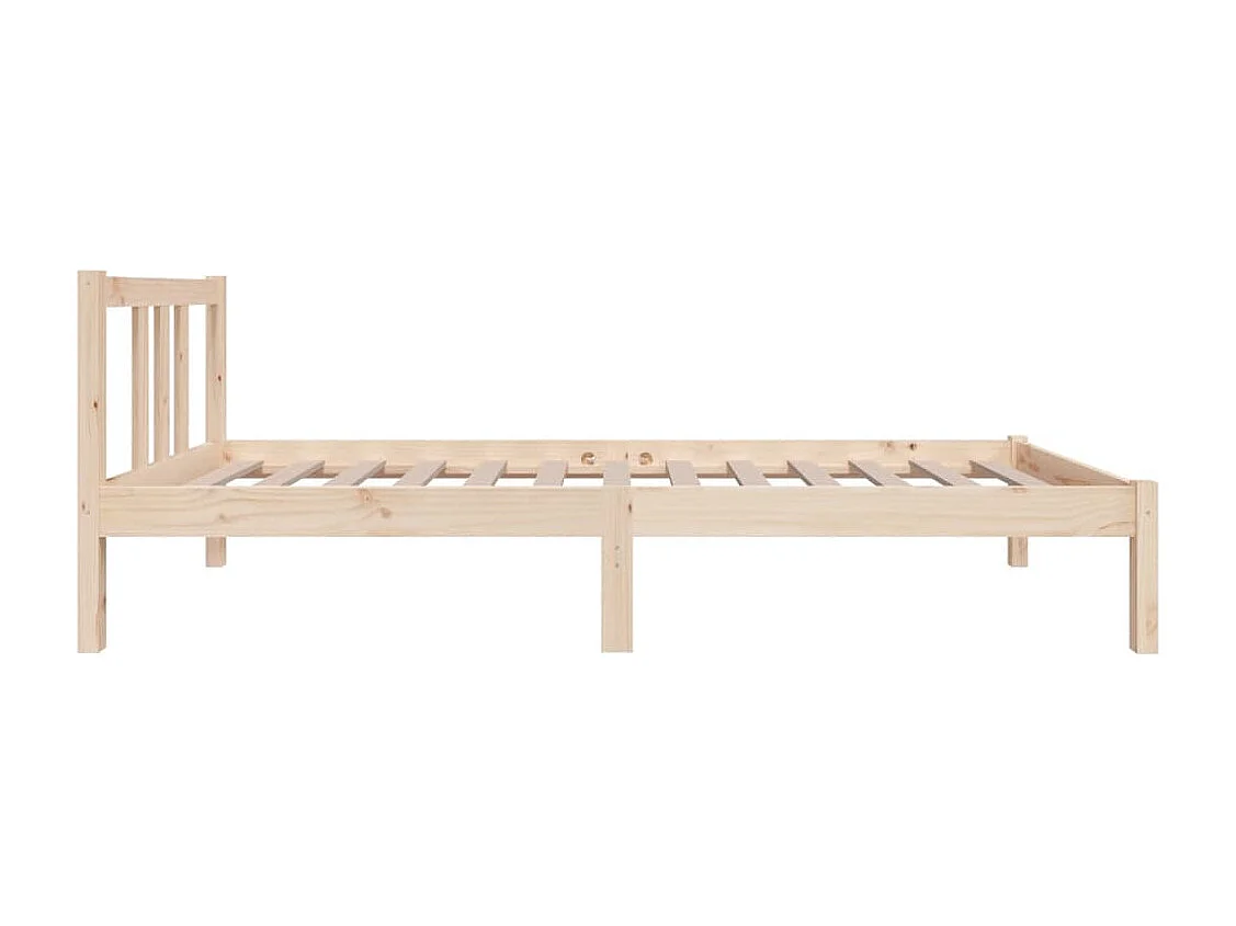 Cadre de lit sans matelas bois massif 75x190 cm