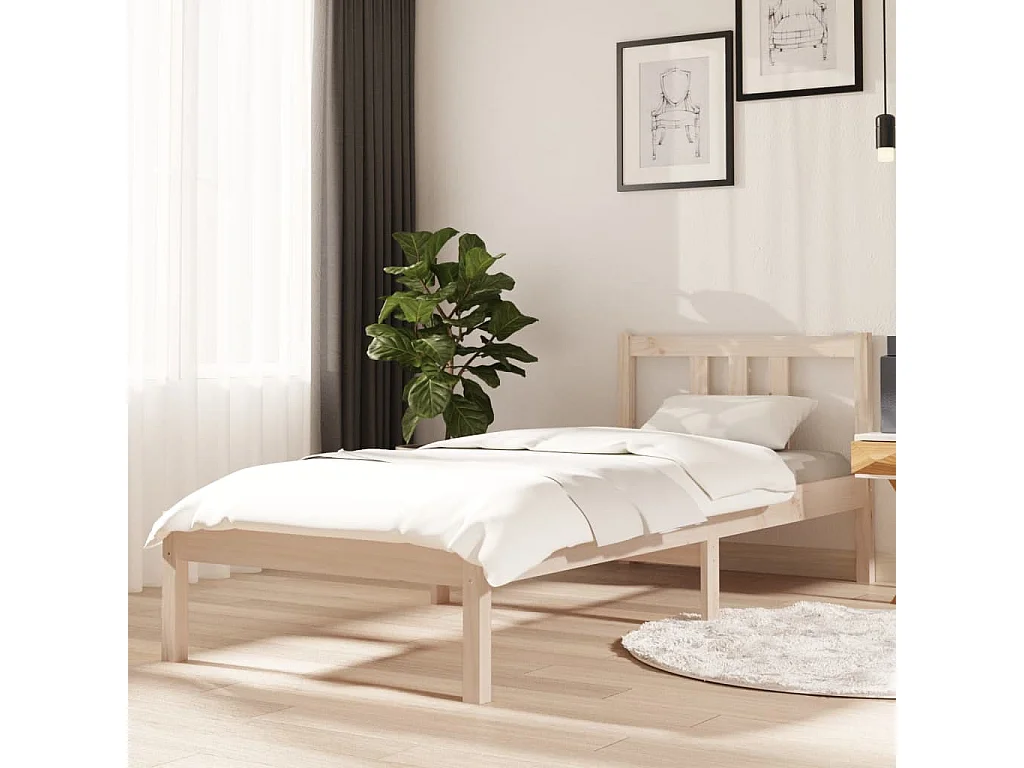 Estrutura cama pequena solteiro 75x190 cm madeira maciça