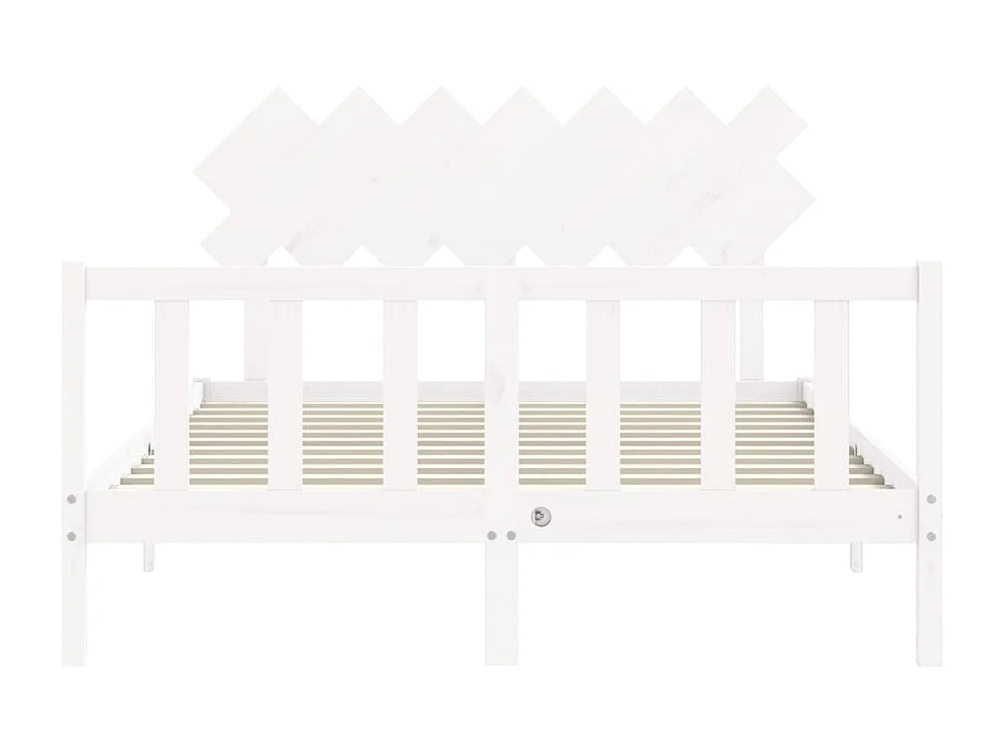 Cadre de lit sans matelas blanc bois de pin massif