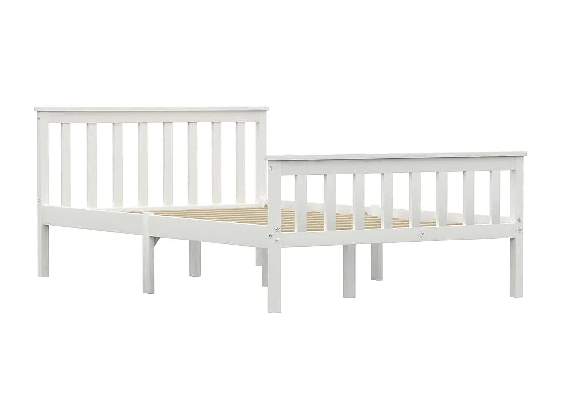 Cadre de lit sans matelas blanc bois de pin massif 120x200 cm