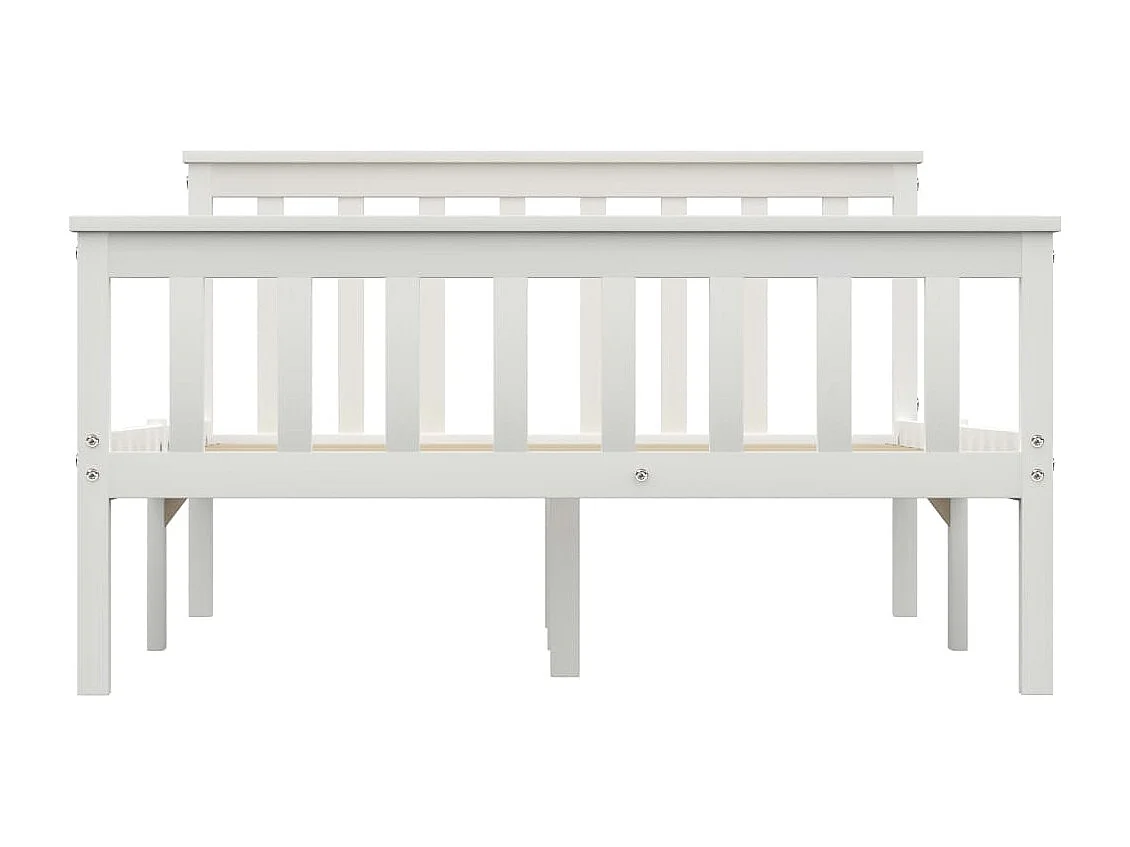 Cadre de lit sans matelas blanc bois de pin massif 120x200 cm