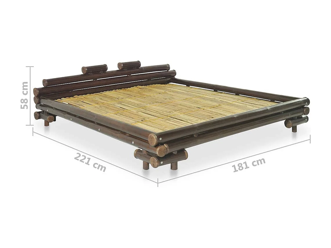 Cadre de lit sans matelas marron foncé bambou 160x200 cm