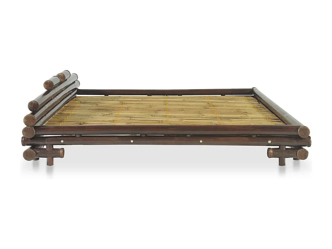 Cadre de lit sans matelas marron foncé bambou 160x200 cm