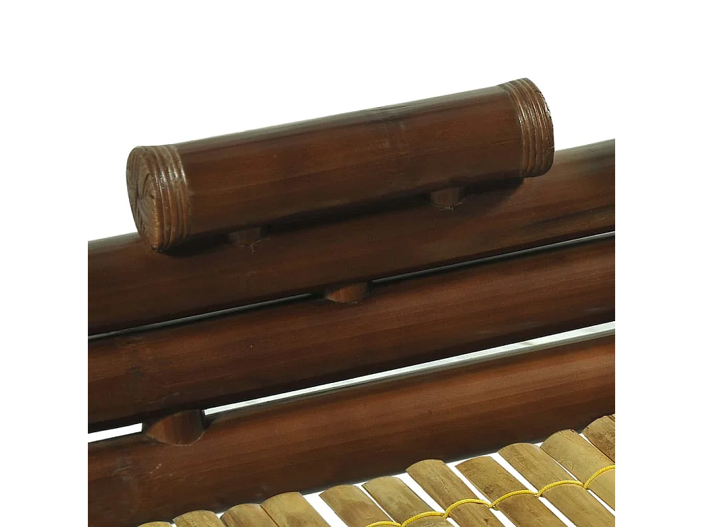 Cadre de lit sans matelas marron foncé bambou 160x200 cm