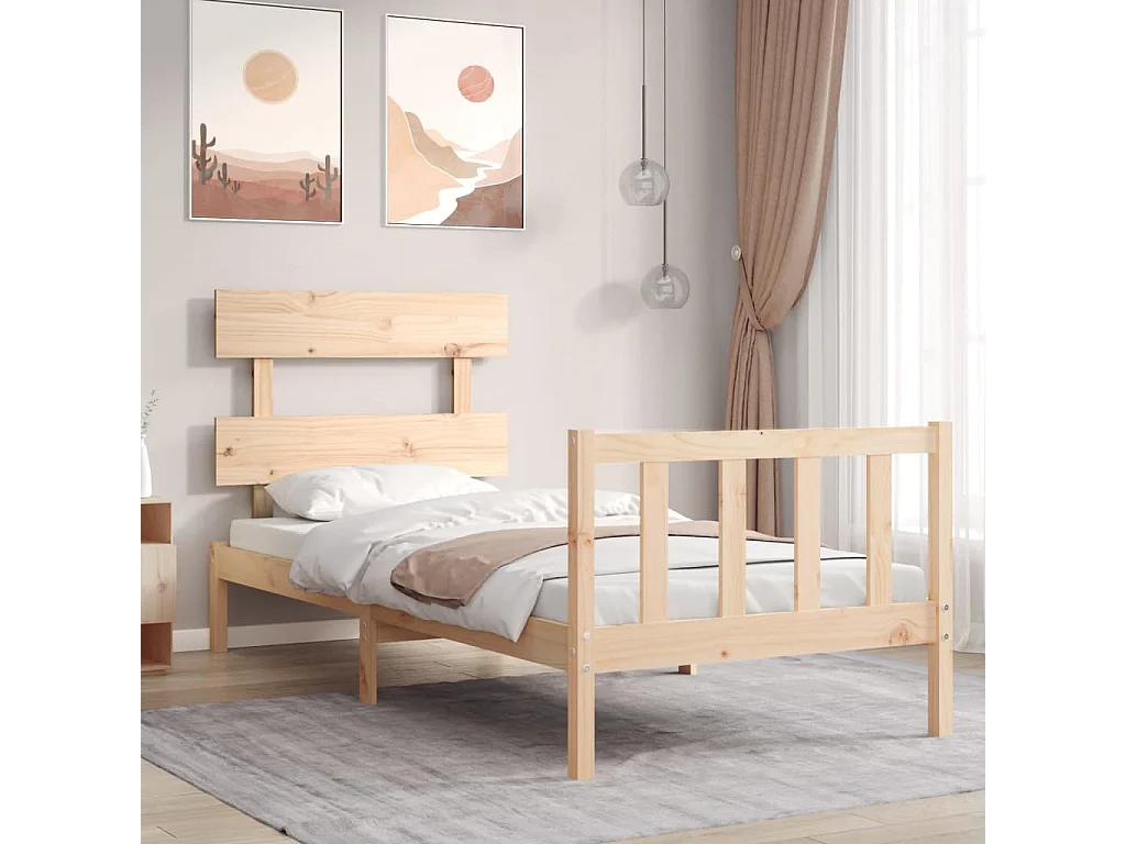 Cadre de lit sans matelas 90x200 cm bois de pin massif