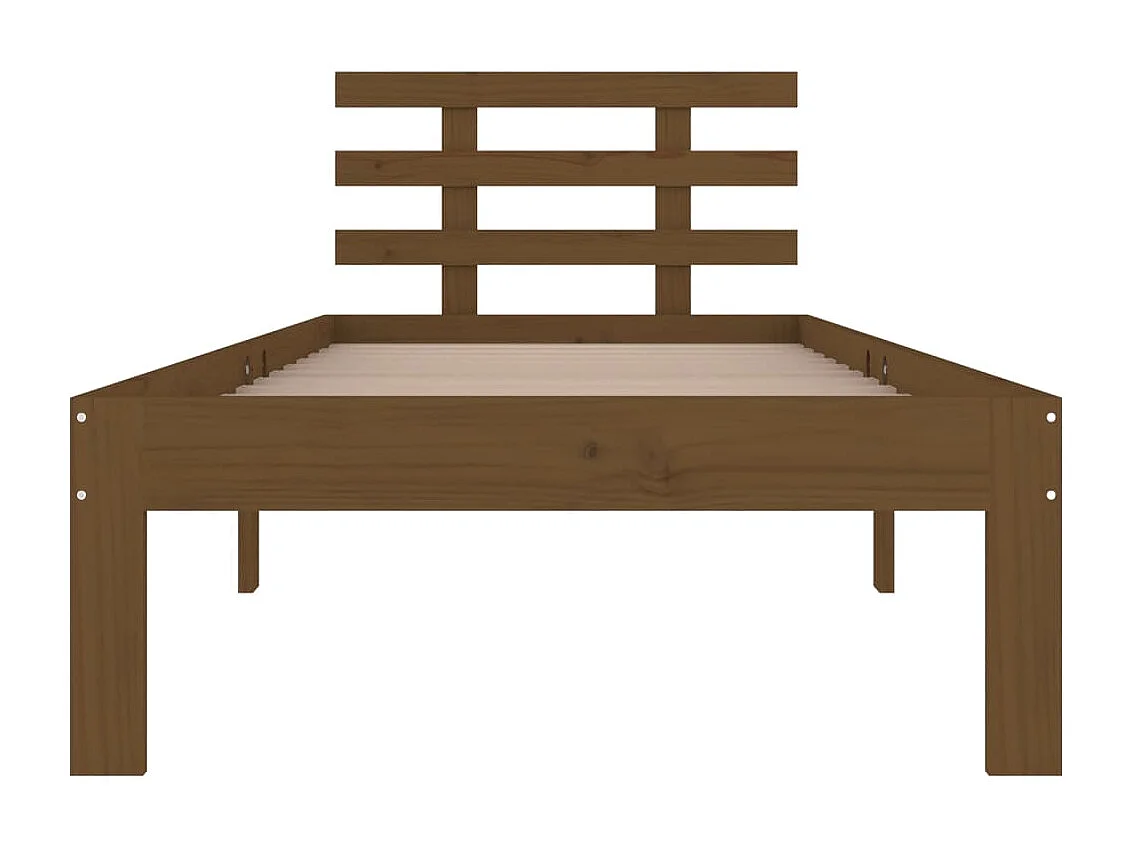 Estrutura de cama 100x200 cm madeira maciça castanho mel