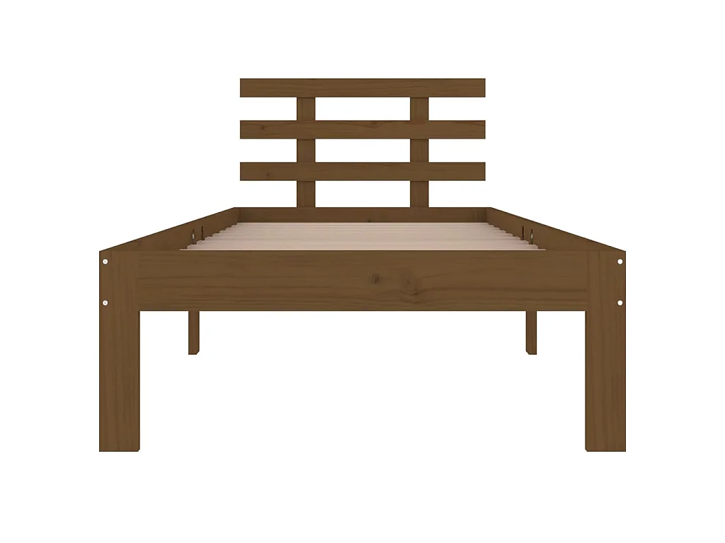 Estrutura de cama 100x200 cm madeira maciça castanho mel