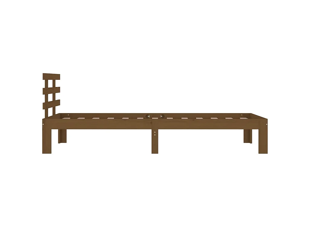 Estrutura de cama 100x200 cm madeira maciça castanho mel
