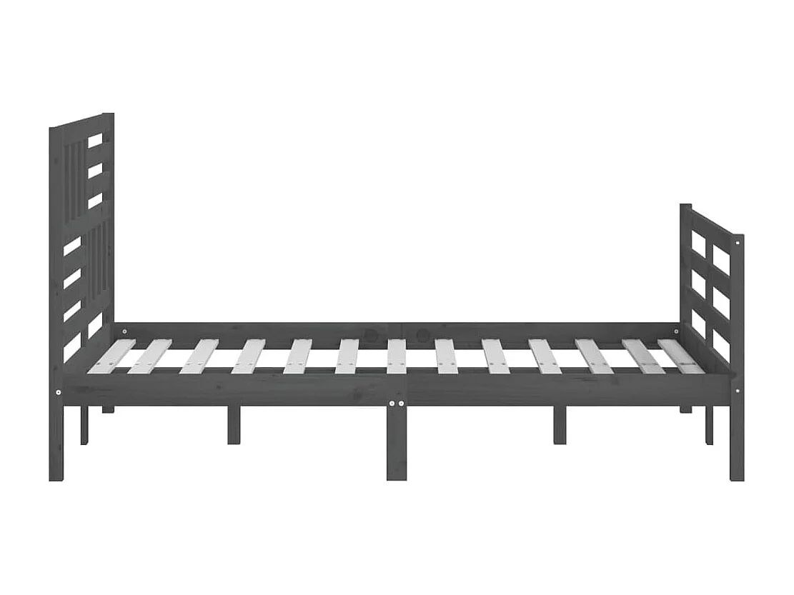 Bedframe massief hout grijs 135x190 cm