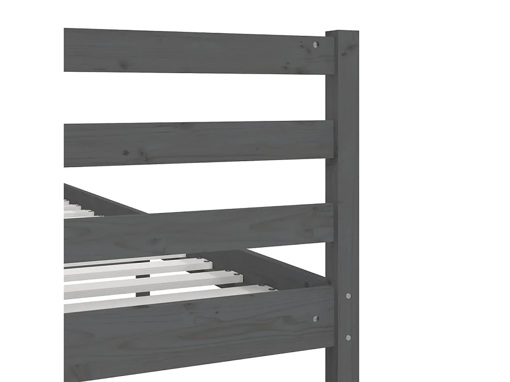 Bedframe massief hout grijs 135x190 cm