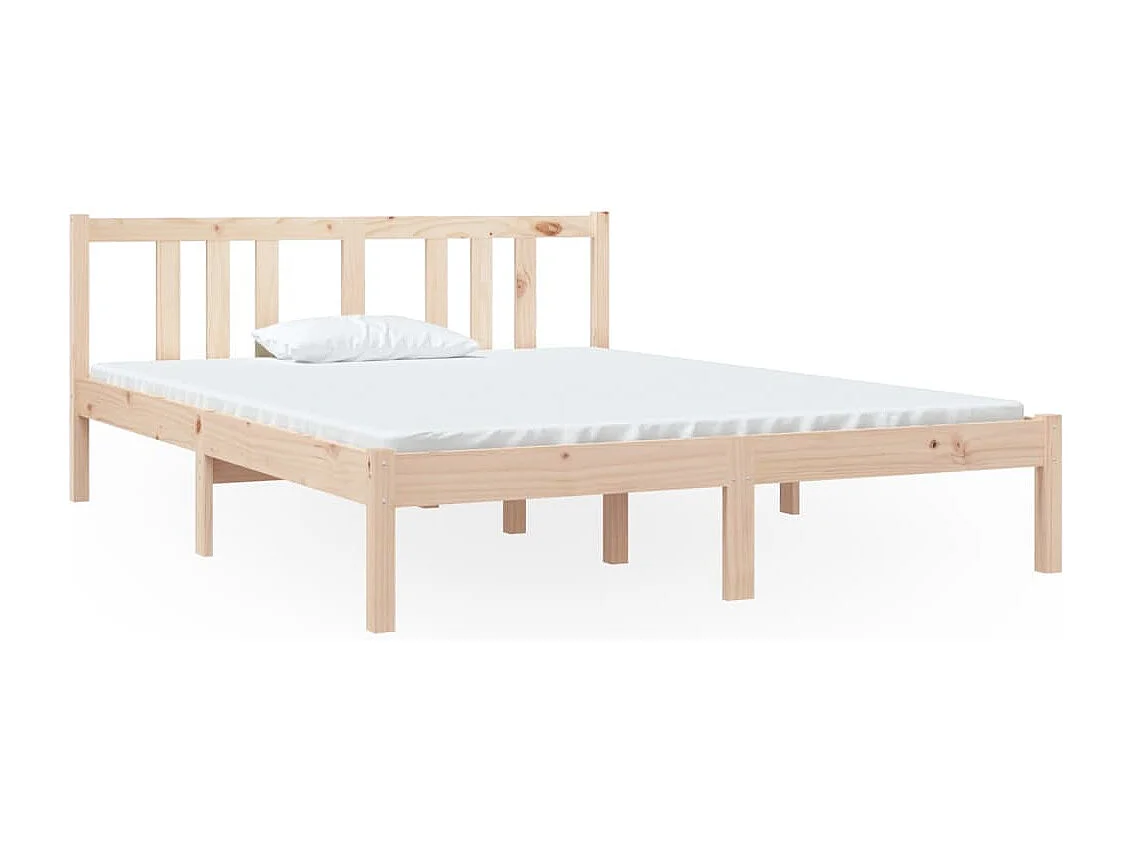Cadre de lit sans matelas bois massif 140x190 cm