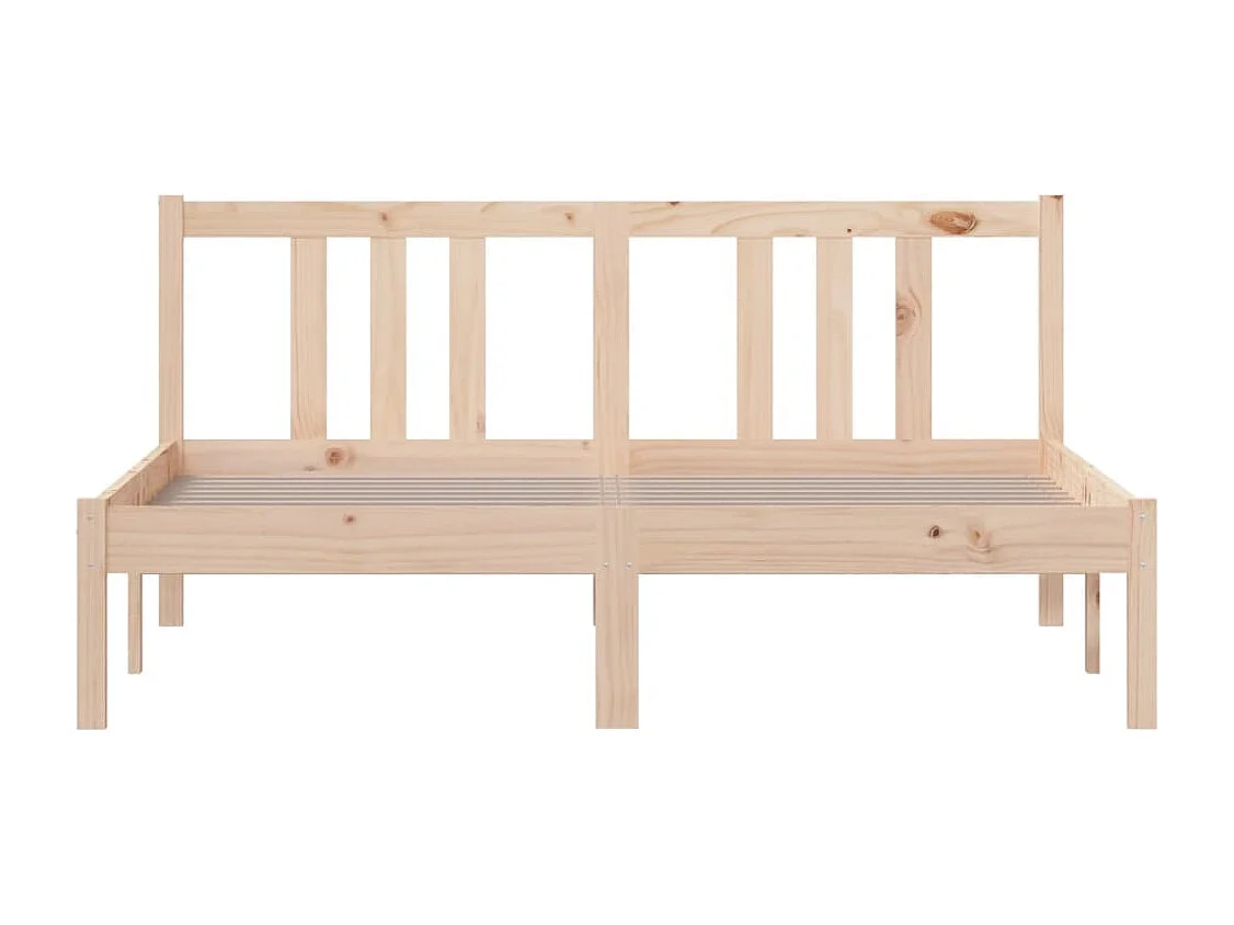 Cadre de lit sans matelas bois massif 140x190 cm
