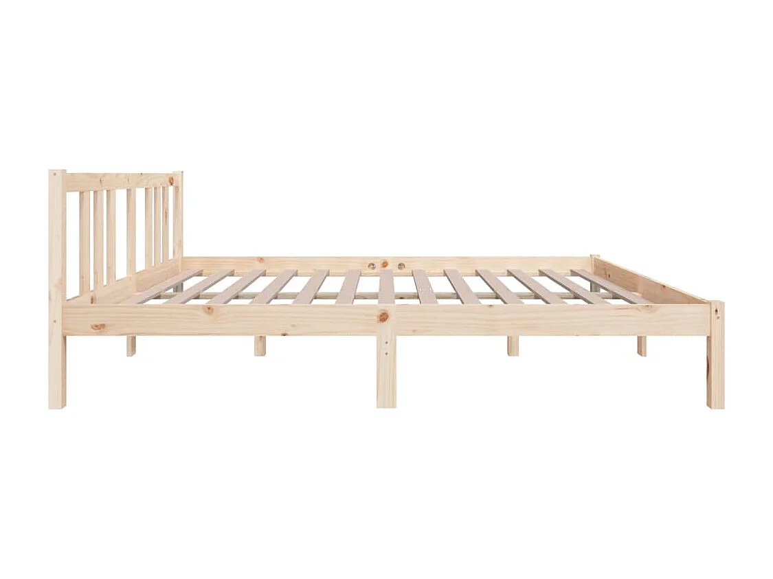 Cadre de lit sans matelas bois massif 140x190 cm