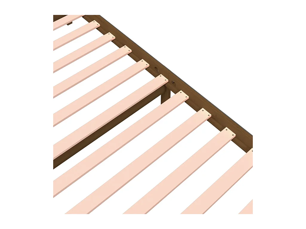 Cadre de lit sans matelas marron miel bois massif 140x200 cm