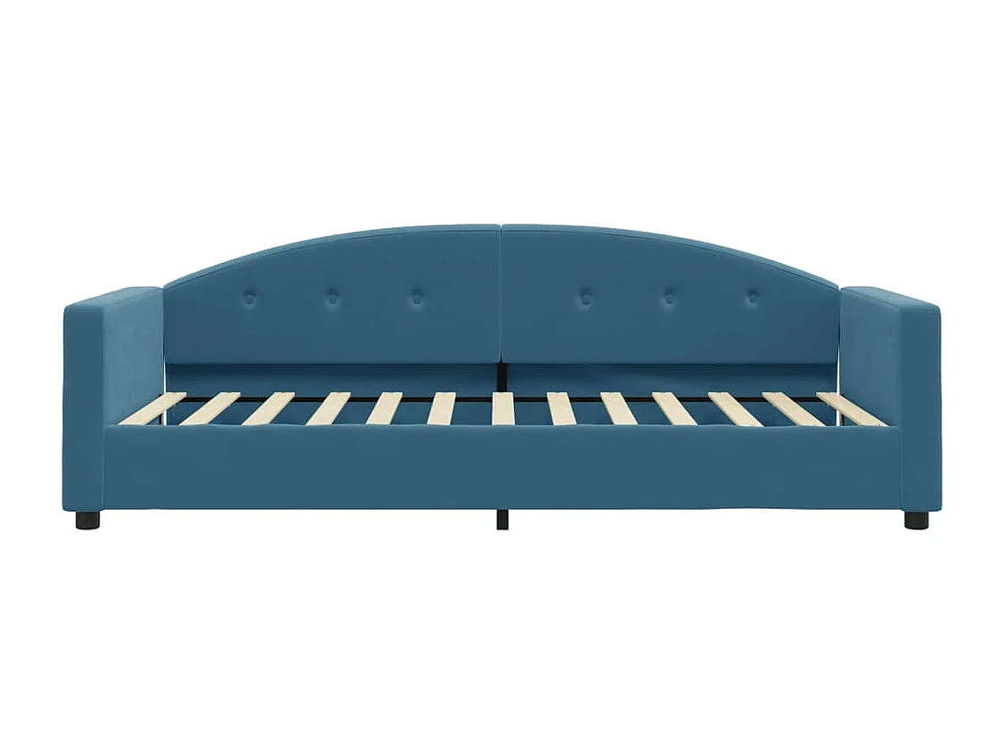 Lit de jour avec matelas bleu 90x200 cm velours