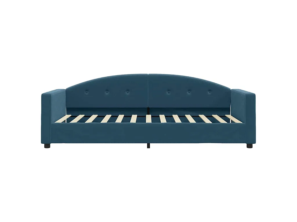 Lit de jour avec matelas bleu 90x200 cm velours