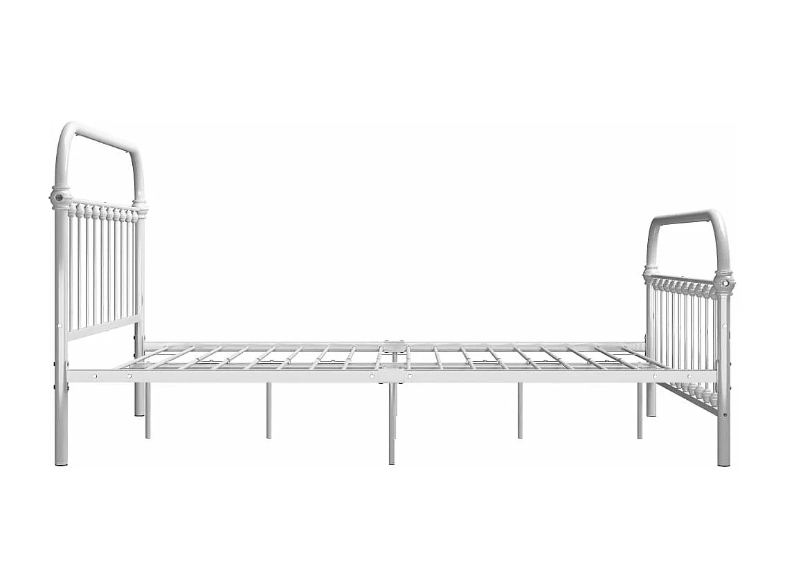 Cadre de lit sans matelas blanc métal 140x200 cm
