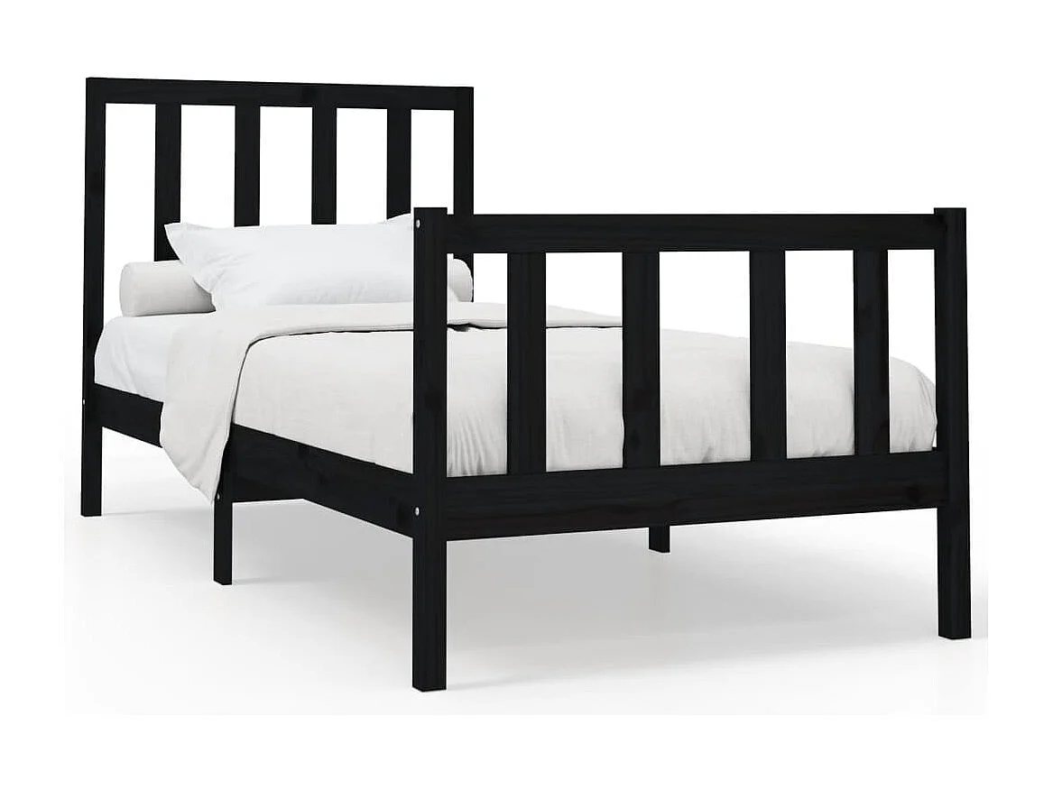 Giroletto Nero in Legno Massello di Pino 100x200 cm