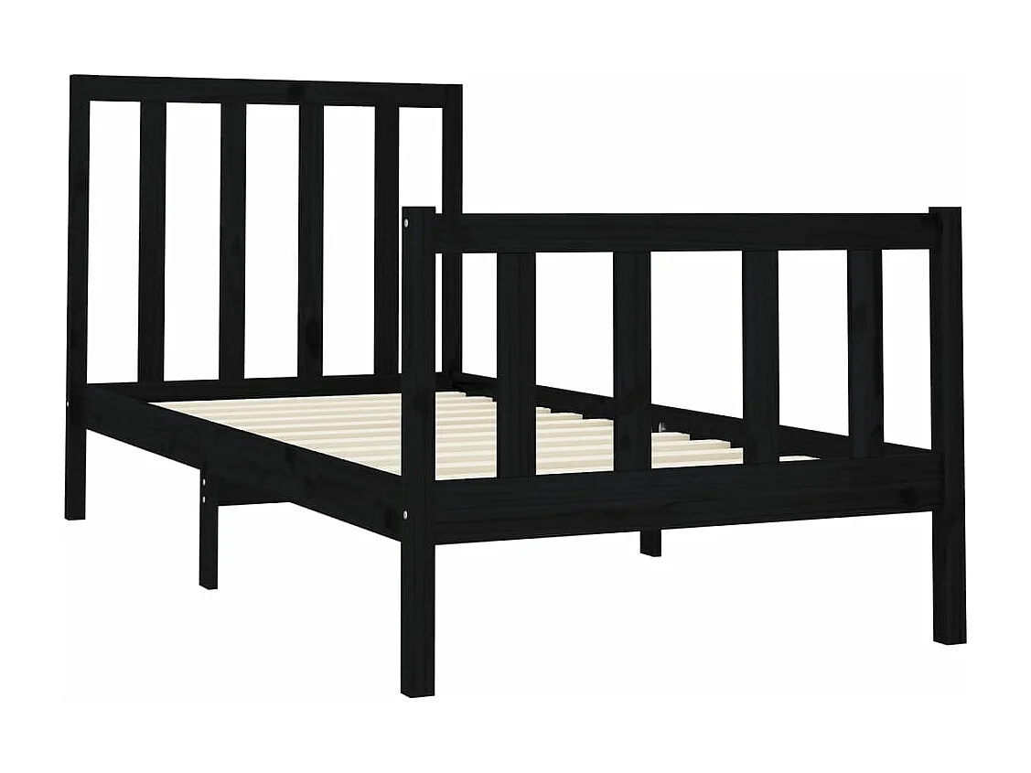 Giroletto Nero in Legno Massello di Pino 100x200 cm