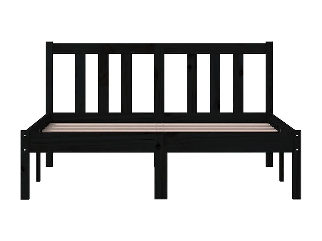 Bedframe massief hout zwart 120x200 cm