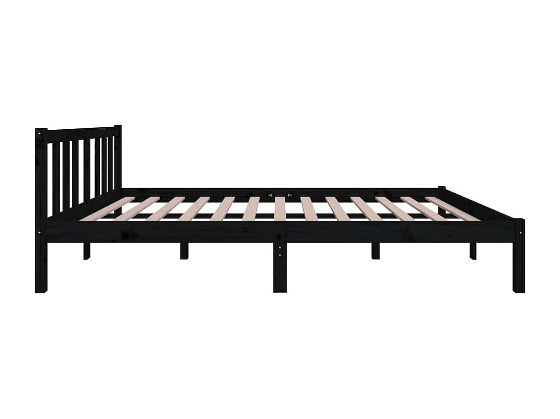 Bedframe massief hout zwart 120x200 cm