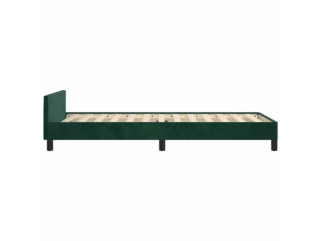 Cadre de lit sans matelas vert foncé 90x190 cm velours