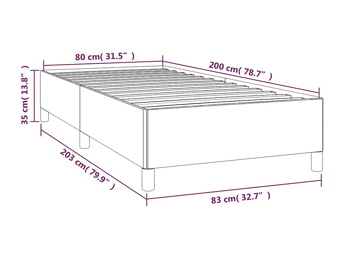 Cadre de lit sans matelas rose 80x200 cm velours
