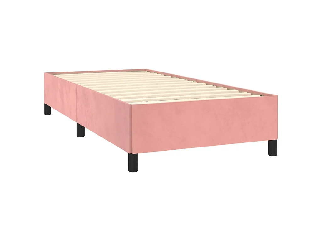 Cadre de lit sans matelas rose 80x200 cm velours