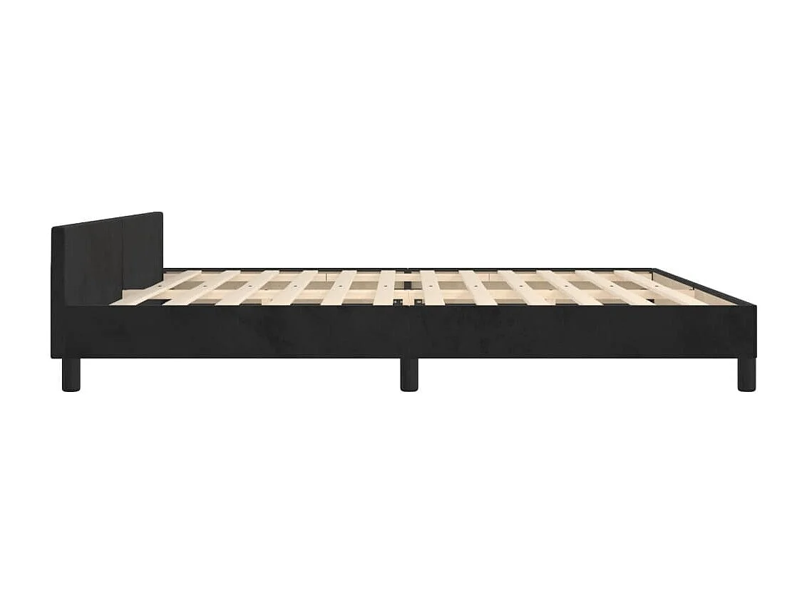Cadre de lit sans matelas noir 200x200 cm velours