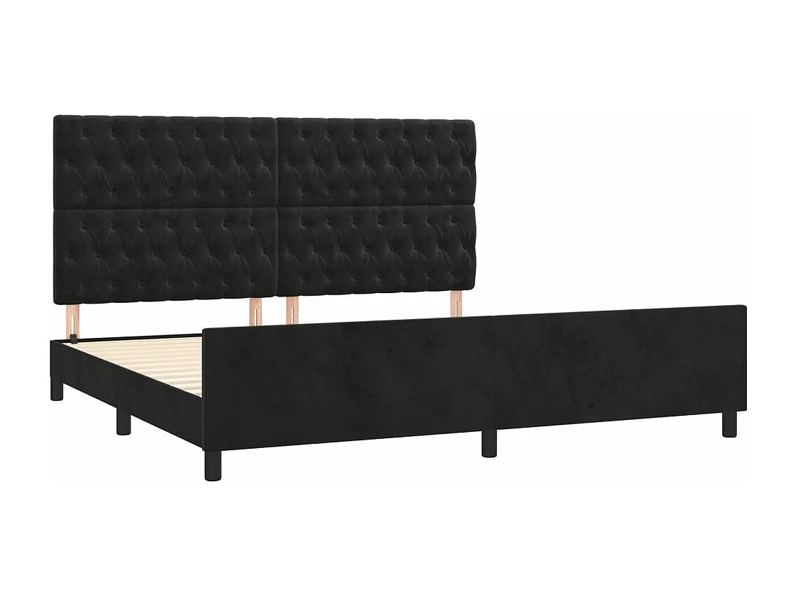 Cadre de lit sans matelas noir 200x200 cm velours