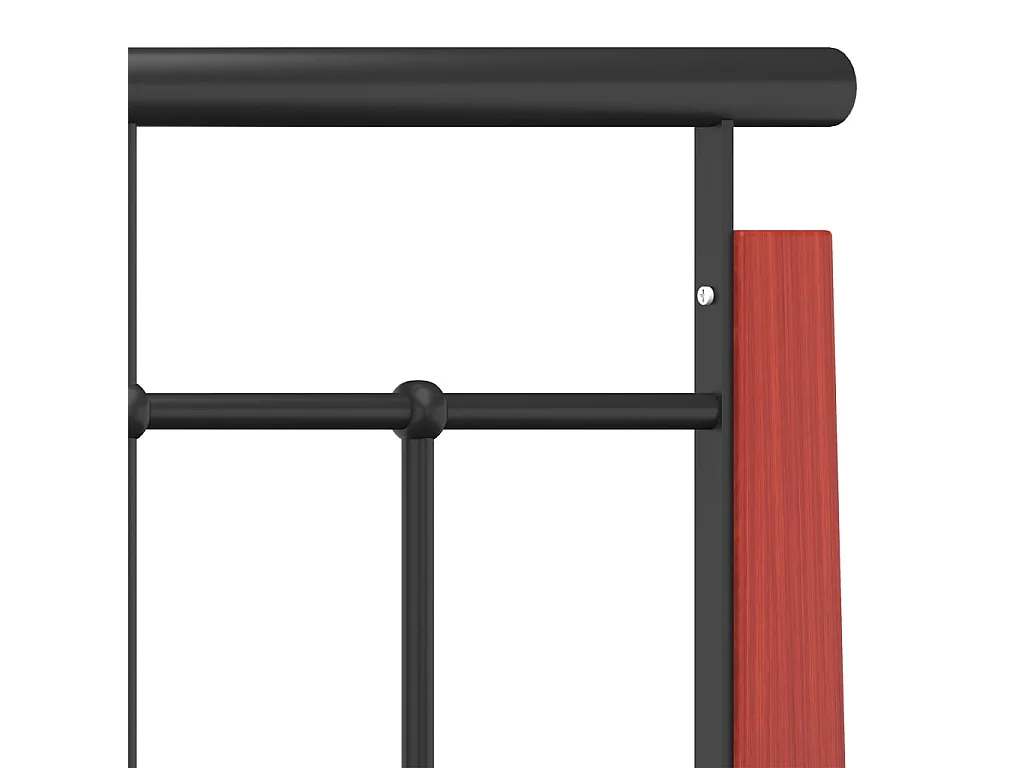 Bedframe metaal en massief eikenhout 100x200 cm
