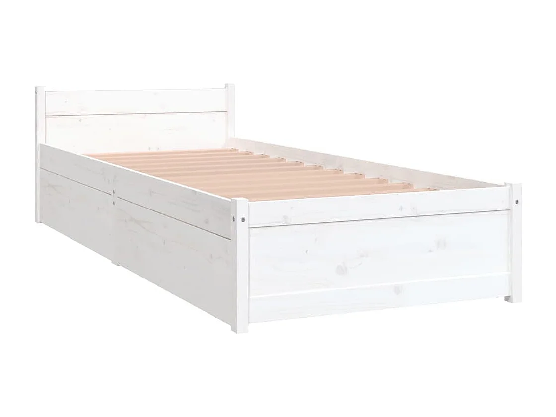 Bedframe met lades wit 75x190 cm