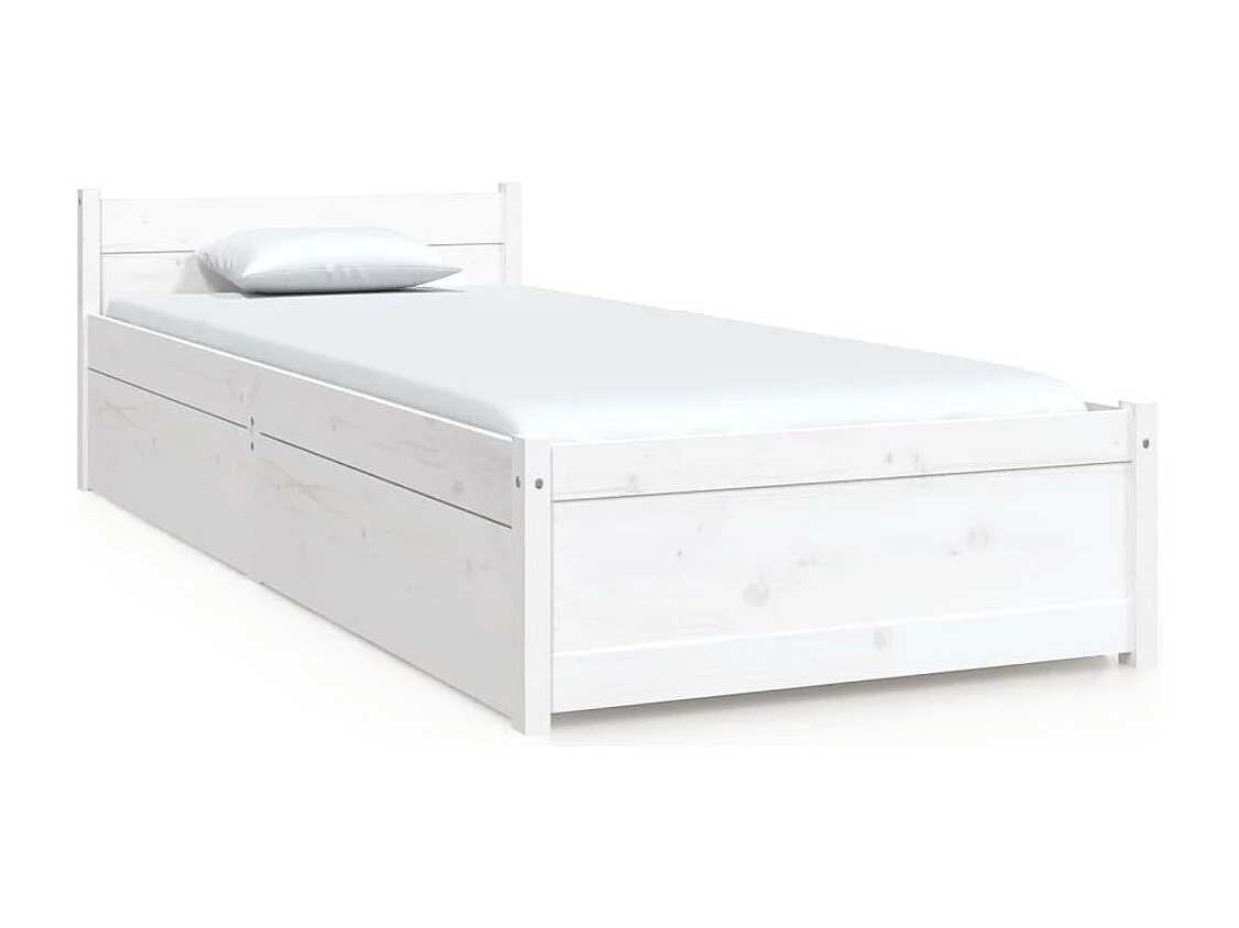 Cadre de lit sans matelas avec tiroirs blanc