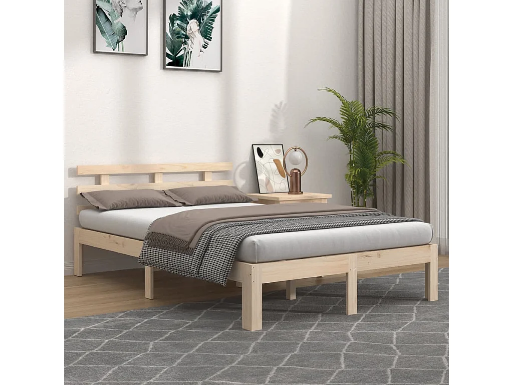 Bedframe zonder matras massief hout 160x200 cm