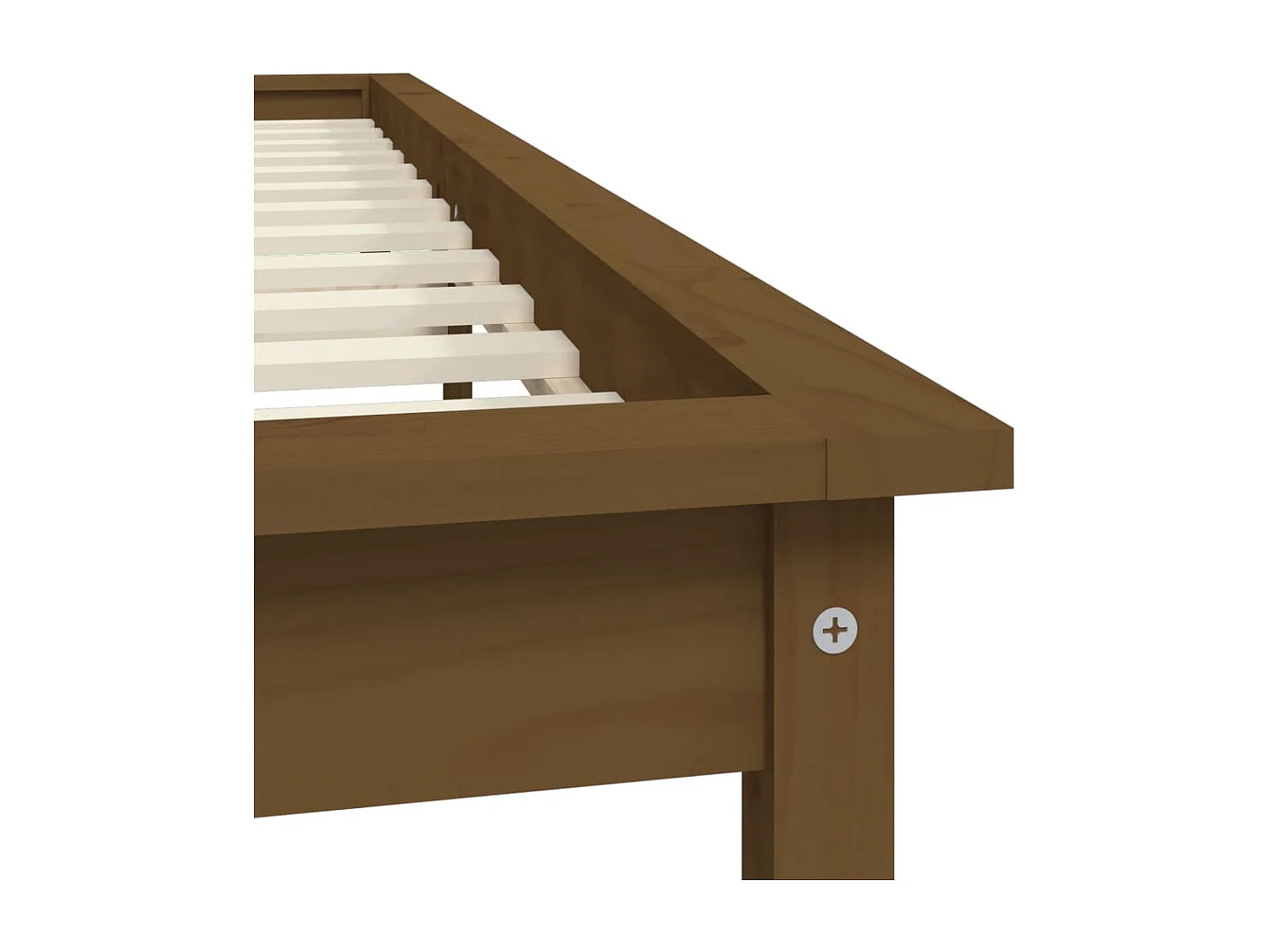 Cadre de lit sans matelas marron miel bois massif