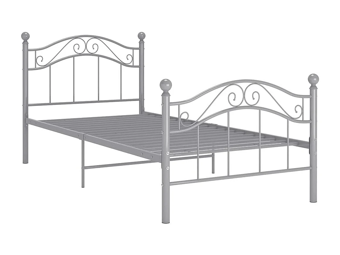 Estrutura de cama 90x200 cm metal cinzento