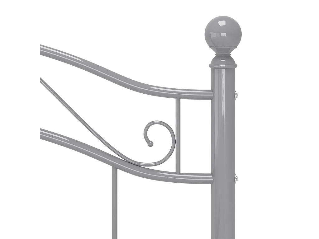 Cadre de lit sans matelas gris métal 90x200 cm