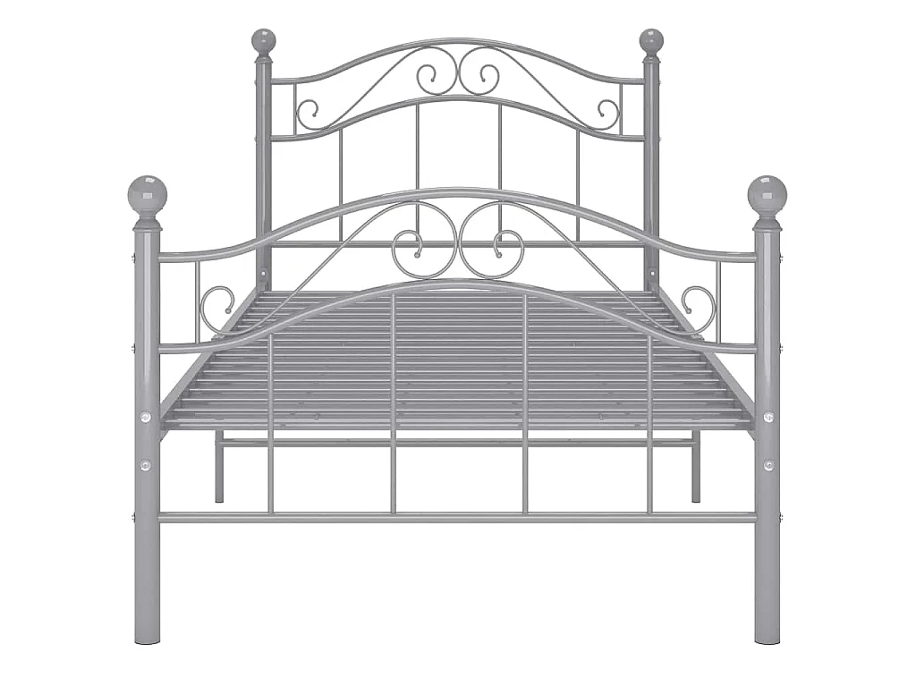 Estrutura de cama 90x200 cm metal cinzento