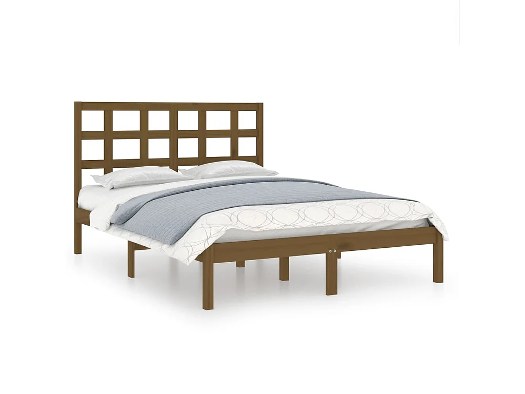 Cadre de lit sans matelas marron miel 120x200 cm bois massif
