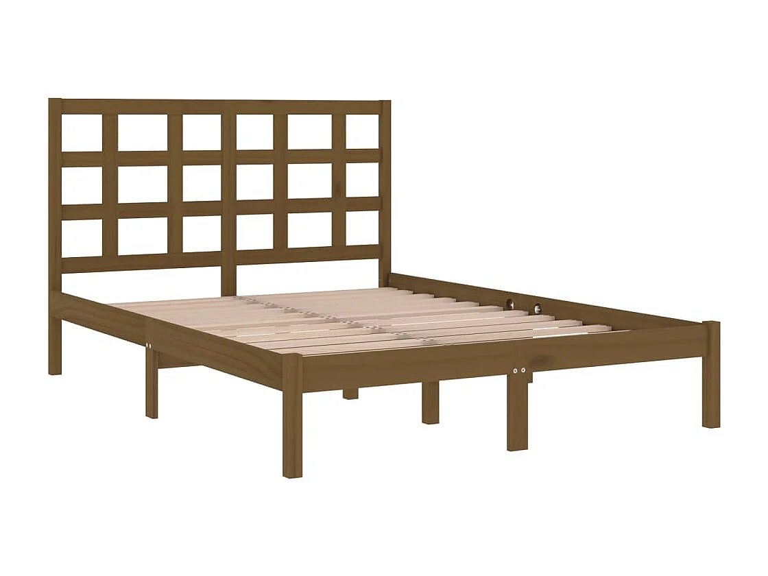 Cadre de lit sans matelas marron miel 120x200 cm bois massif