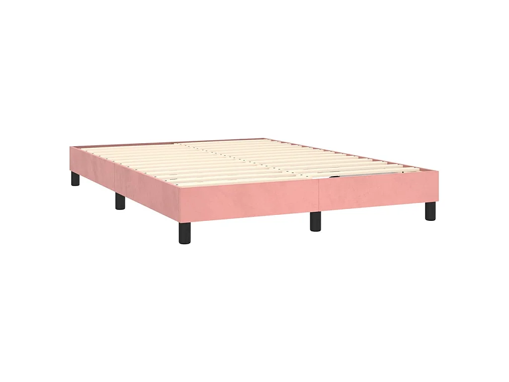 Sommier à lattes de lit avec matelas Rose 140x190 cm Velours