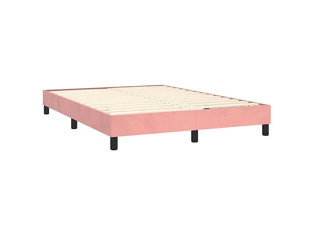 Sommier à lattes de lit avec matelas Rose 140x190 cm Velours