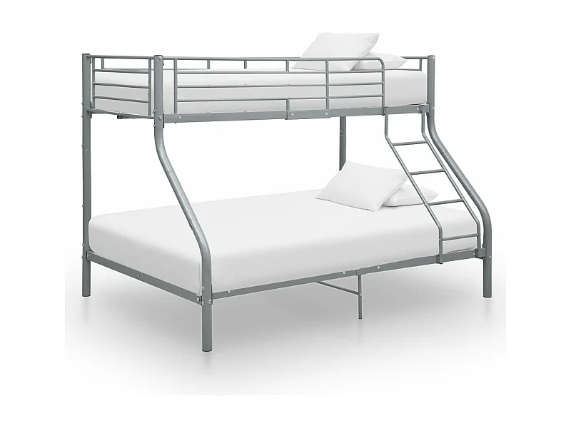 Cadre de lit superposé sans matelas gris 140x200 cm/90x200 cm