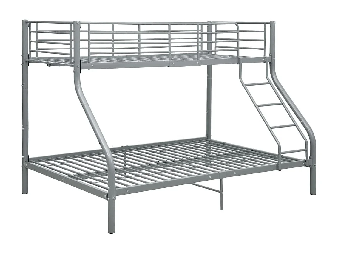 Stapelbedframe metaal grijs 140x200 cm/90x200 cm